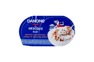 Йогурт 7% по-грецьки з ягідною гранолою і білим шоколадом Danone ст 100г