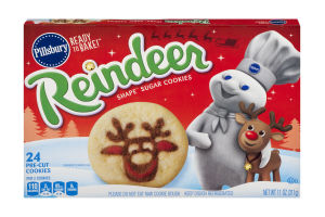 Pillsbury Ready To Bake! Reindeer Shape Sugar Cookies - 24 CT