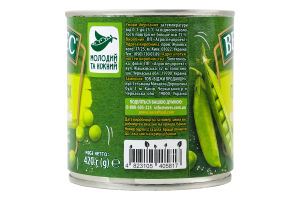 Горошек зеленый мозговых сортов консервированный стерилизованный Верес в/с ж/б 420г