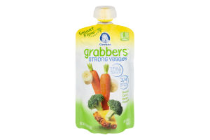 Gerber Grabbers Strong Veggies Squeezable Puree Pouch Broccoli Carrot Banana Pineapple