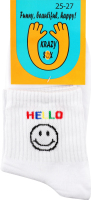 Шкарпетки унісекс Веселка білі з малюнком р.25-27 1958 Krazy Sox
