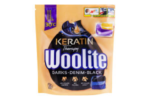 Капсули для прання для чорних та джинсових тканин з кератином Woolite 33шт