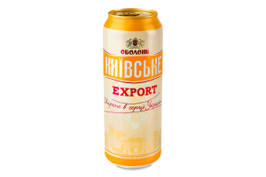Пиво 0.5л 4.7% світле пастеризоване Київське Export Оболонь з/б
