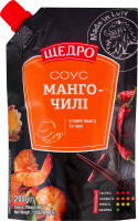Соус з пюре манго та чилі пастеризований Манго-чилі Щедро д/п 200г