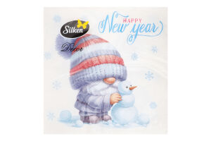 Серветки паперові Святкові гноми 33*33см 3шари 18шт Silken