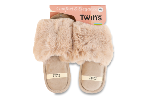 Тапочки открытые домашние женские меховые Twins Home style №6440 36-40