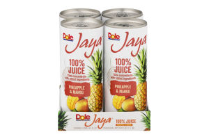 Dole Jaya 100% Juice Pineapple & Mango - 4 PK