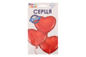 Набір кульок латексних Серця червоні 3шт Party Хата