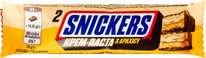 Батончик з крем-пастою з арахісу зі смаженим арахісом та карамеллю вкритий молочним шоколадом Snickers м/у 2х18.25г