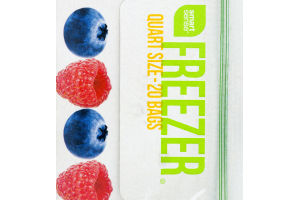 Smart Sense Freezer Bags Quart Size - 20 CT