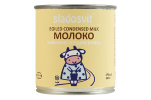 Молоко сгущенное 8.5% цельное вареное Sladosvit ж/б 370г