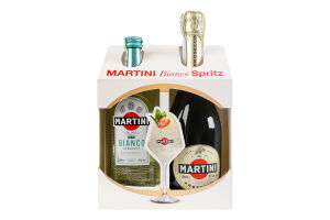 Набір Вермут Bianco білий солодкий 15% 0.5л + вино ігристе Prosecco 11% 0.75л Martini к/у