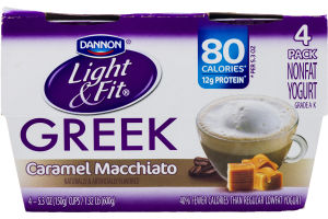 Dannon Light & Fit Greek Nonfat Yogurt Caramel Macchiato - 4 CT