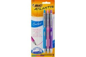 BIC Atlantis Comfort Ball Pens Medium - 3 CT