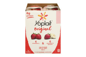 Yoplait Original Low Fat Yogurt Strawberry & Strawberry Banana - 12 CT