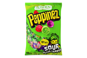 Карамель льодяникова з фруктово-ягідною начинкою Peppinezzz Roshen м/у 0.9кг