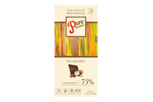 Шоколад 75% чорний з кокосом Pure Delight к/у 90г