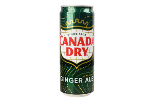 Напій безалкогольний сильногазований Ginger ale Canada Dry з/б 330мл
