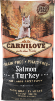 Корм д/цуценят великих порід з лососем та індичкою сухий 12кг Карнілав