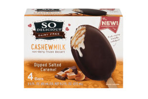 So Delicious Dairy Free Cashewmilk Non-Dairy Frozen Dessert Dipped Salted Caramel - 4 CT