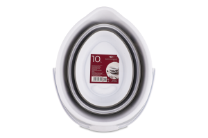 Відро MBM My Home складане біло-сіре 10л BIN-17