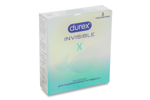 Презервативи латексні ультратонкі з силіконовою змазкою Invisible Durex 3шт