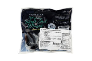 Мидии чилийские в раковинах в собственном соку 40/60 Pacific Gold в/м в/у 500г