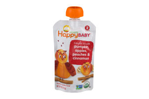 HappyBaby Organics Organic Baby Food Simple Combos 2 Pumpkin, Apples, Peaches & Cinnamon