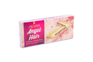 Шоколад білий з кремом фісташки та турецькою халвою Angel hair Alyan к/у 160г