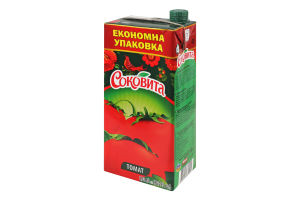Сок с мякотью стерилизованный томатный Соковита т/п 1.93л
