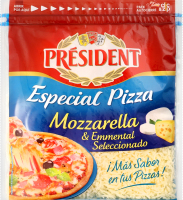 Суміш сирів д/піци Mozzarella&Emmental тертих 38% 150г President