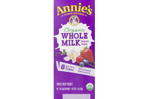 Annie's Homegrown Organic Whole Milk Yogurt Tubes Very Vanilla, Berry Patch - 8 CT