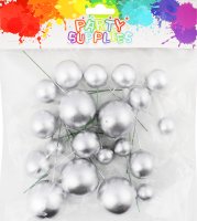 Топер д/торту Кулька срібло 20шт