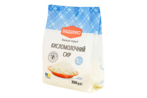Сир кисломолочний 5% жиру 350г стабіло-пакет ТМ РАДИМО