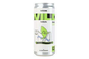 Напиток газированный ферментированный непастеризованный Зеленый чай Комбуча Wild Kombucha ж/б 330мл