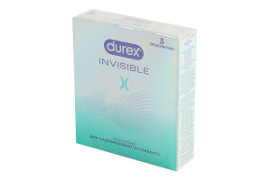 Презервативи латексні ультратонкі з силіконовою змазкою Invisible Durex 3шт
