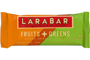 Larabar The Original Fruit & Nut Food Bar Fruits + Greens Mango Spinach Cashew