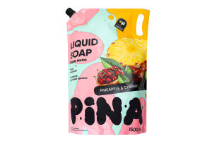 Мило рідке Pina 1500 мл д/пак. Pineapple and cherry