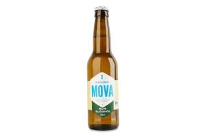 Пиво 0.33л 0.4% світле нефільтроване непастеризоване Non-alcohol Mova пл