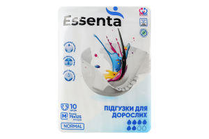 Подгузники для взрослых 75-125см M Normal Essenta 10шт