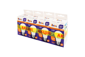 Лампа світлодіодна 10W 800lm E27 4100К A60 №А60Е2710ENLN ENL 4шт