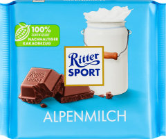 Шоколад молочний альпійський Ritter Sport м/у 100г