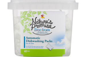 Nature's Promise Automtic Dishwashing Packs Free & Clear - 40 CT