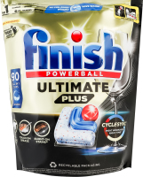 Капсулы для мытья посуды в посудомоечных машинах All in 1 Ultimate Plus Powerball Finish 90шт