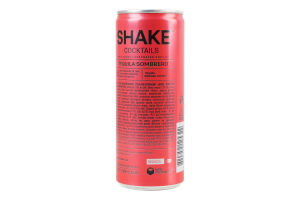 Напій слабоалкогольний 250мл 7% сильногазований Текіла Самбреро Cocktails Shake з/б