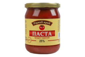 Продукт томатный 25% пастеризованный Паста Рідний край с/б 490г