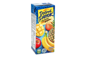 Нектар неосветленный стерилизованный Мультифрукт Добрий Ранок т/п 0.2л