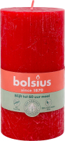 Свеча Bolsius Рустик Shine нежно красная 130/68