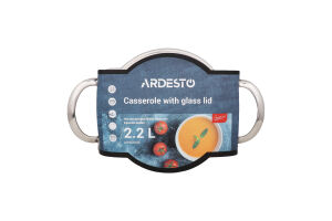 Каструля Gemini Liguria 2,2л нержавіюча сталь з скляною кришкою Ardesтo