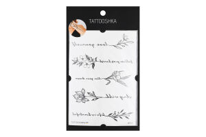 Тату Tattooshka Гілочки із фразами тимчасові